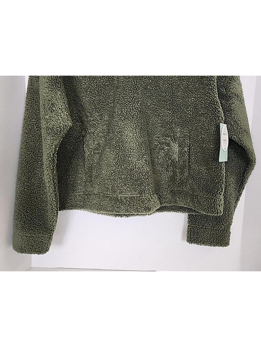 Women's Magellan Outdoors Sherpa Fleece Sweater Jacket Green Size XL Pockets - Picture 4 of 14